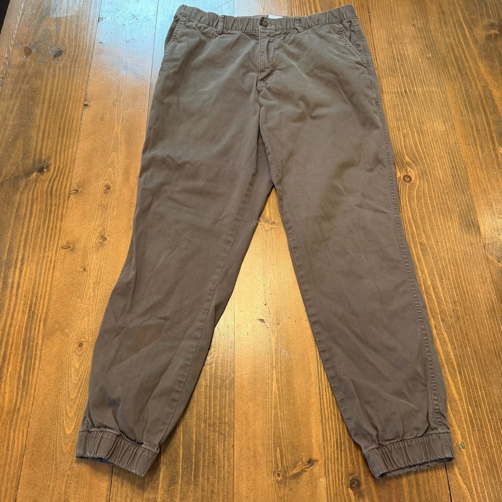 Bear Bottom Mens Size Large Brown Cotton Jogger Pants Elastic Waist Pockets